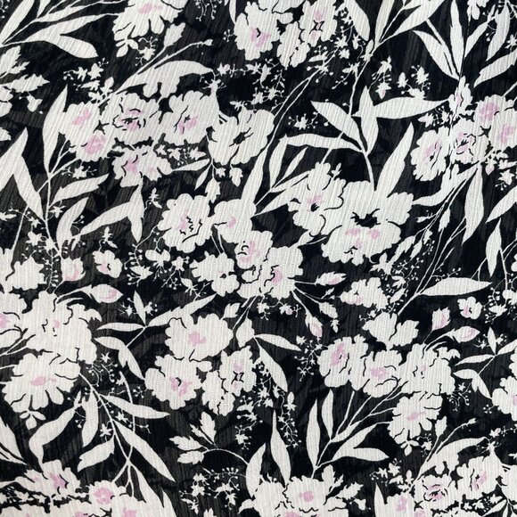 Chaps Womens Plus 2X Black White Boho Floral Ruffle Sleeve Blouse Shirt - Picture 11 of 11